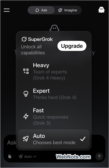 Select Grok Mode