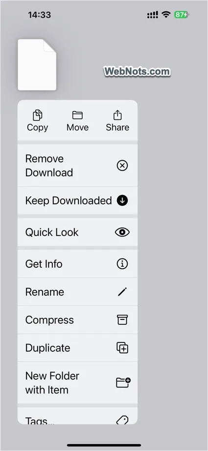 Single File Menu