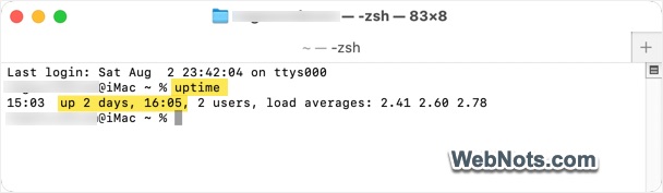 Using Uptime Command