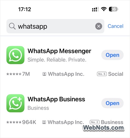 WhatsApp Messenger and Business Apps