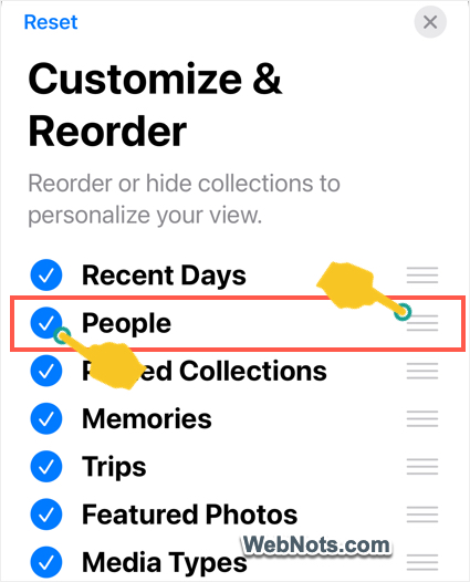 Add People Section in Photos