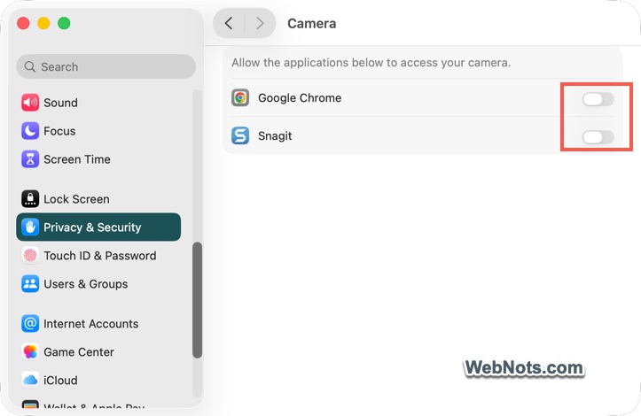 Check App Permission for Camera Access