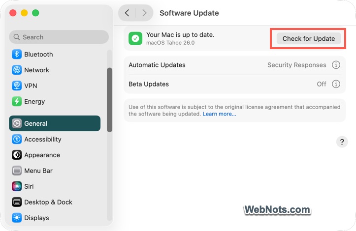 Check macOS Updates