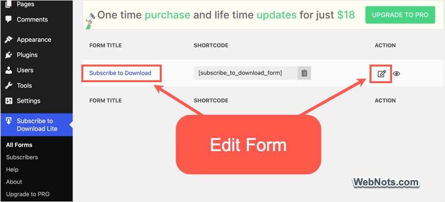Edit Subscription Form