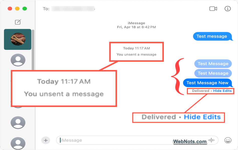 Edit and Unsend Messages on Mac