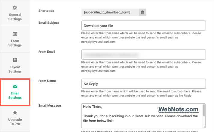 Email Settings