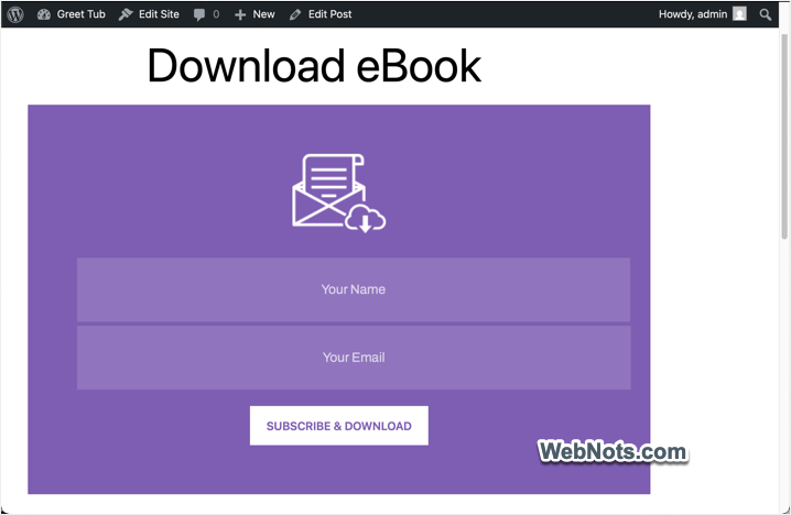Preview Subscription Form