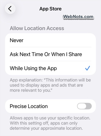 Disable Location Access
