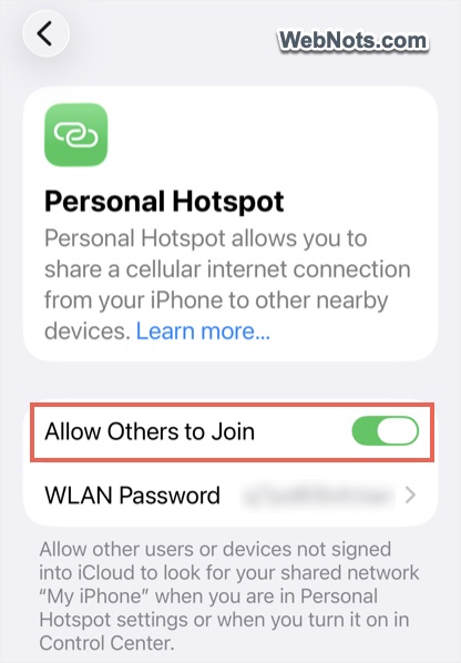 Personal Hotspot on iPhone