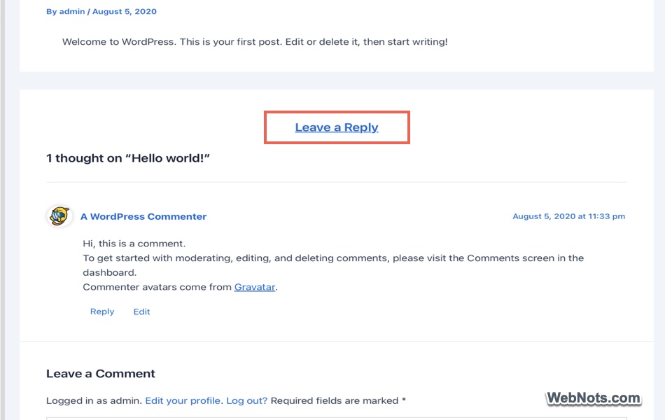 Add Leave a Reply Link Astra Theme Comments Section