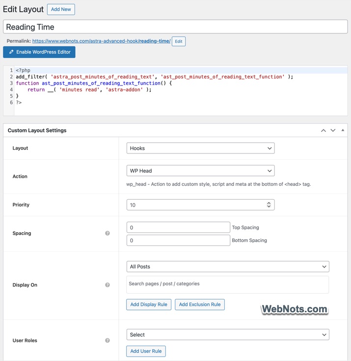Add PHP Code