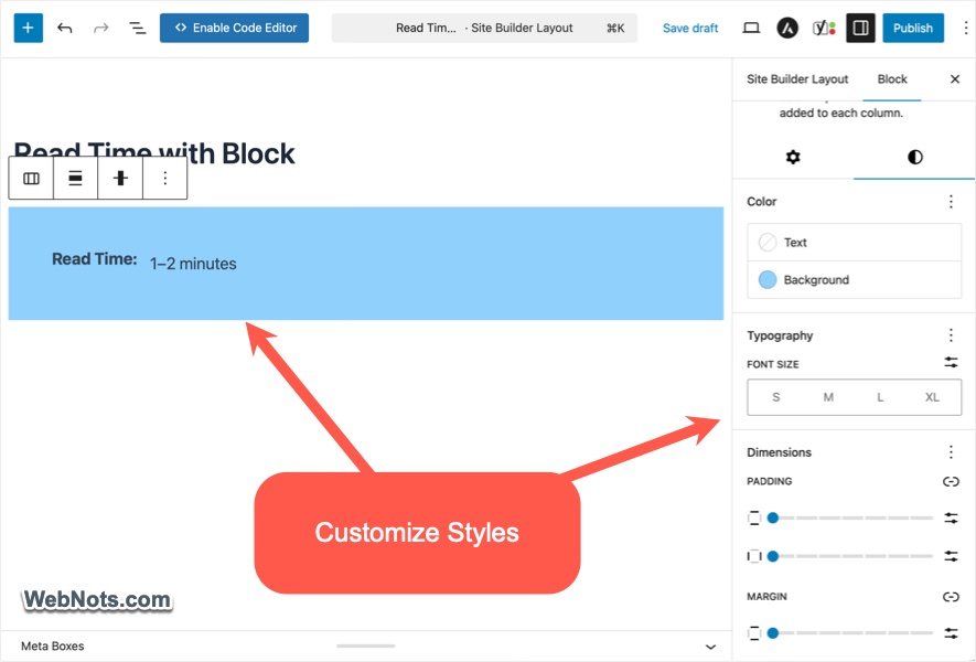Adjust Block Style