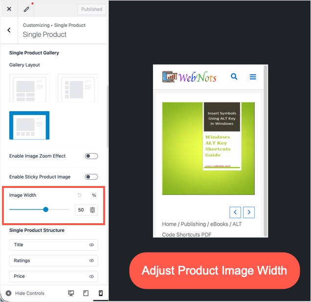 Adjust Product Image Width