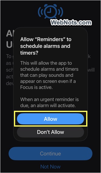 Allow Alarm Permission