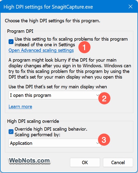 Change App DPI Settings