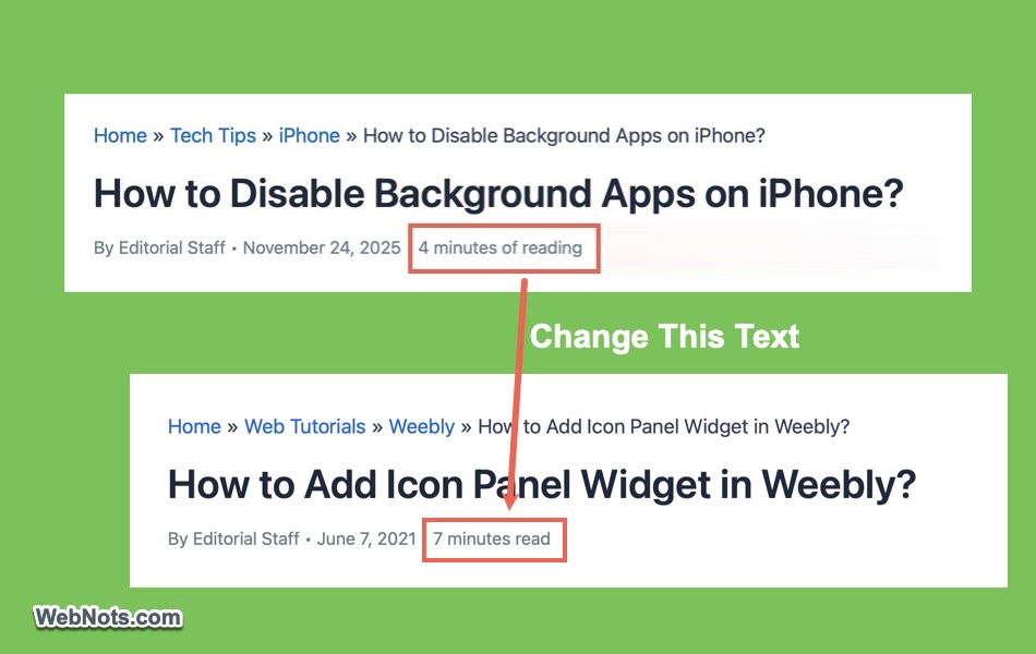 Change Read Time Text in Astra Theme