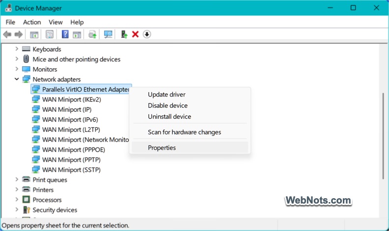 Check Network Adapter Details