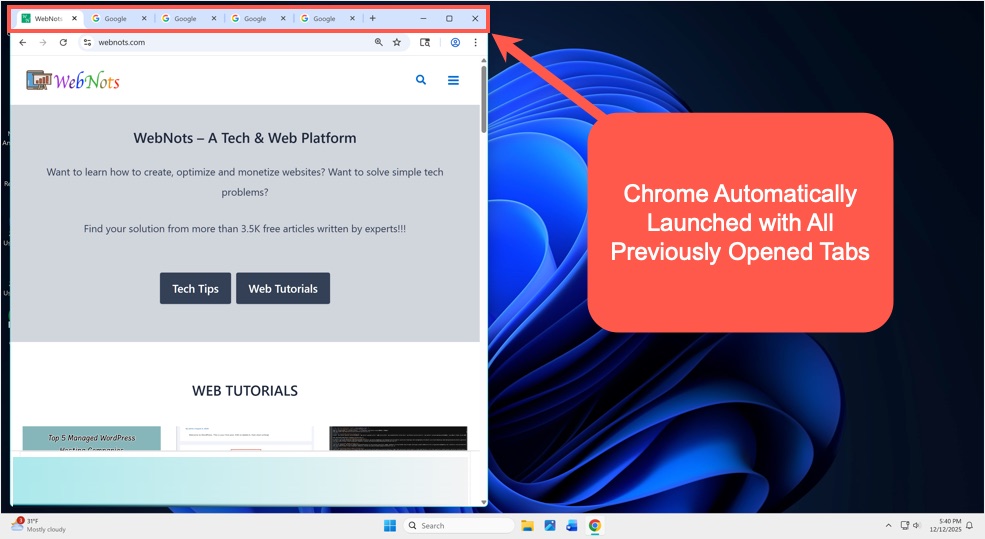 Chrome Launches Automatically After Restart