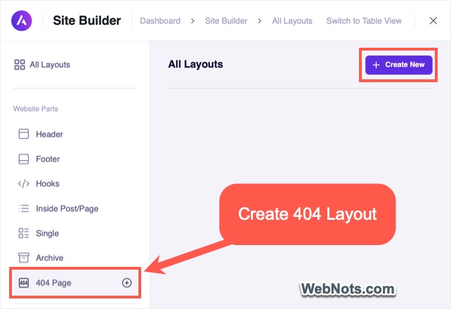 Create 404 Layout