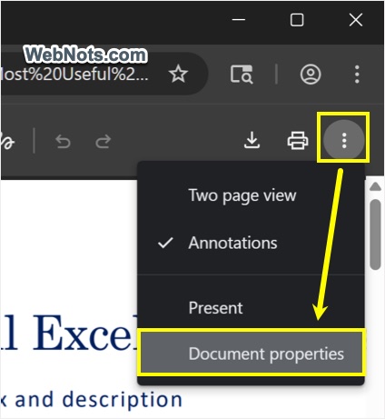 Document Properties in Chrome