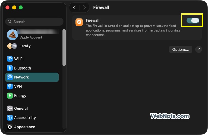 Enable Mac Firewall