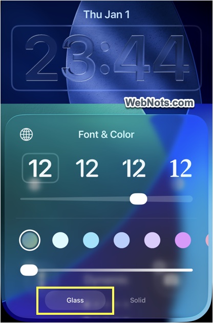 Lock Screen Clock Liquid Glass Style