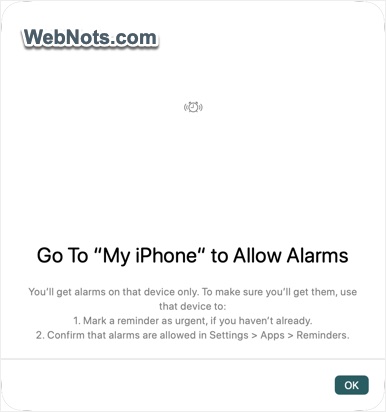 Notification to Allow Alarm Access