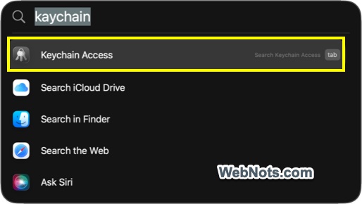 Open Keychain Access on Mac