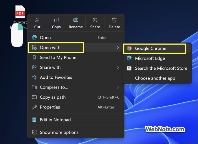 Open PDF in Chrome