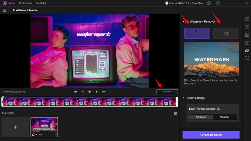 Preview to Remove Watermark