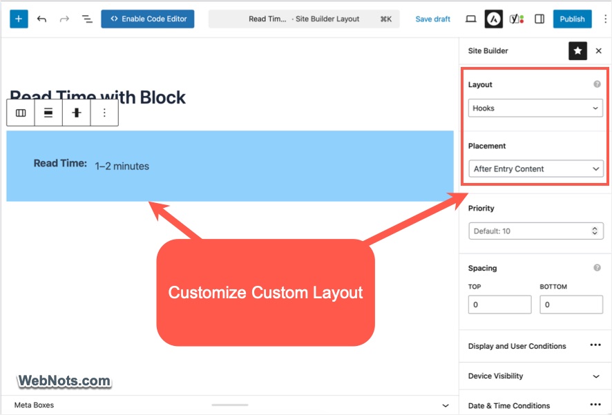 Reading Time with Gutenberg Block