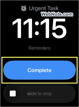 Reminders Alarm with Complete Button