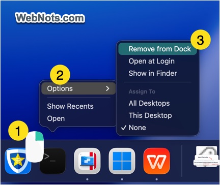 Remove From Dock Menu