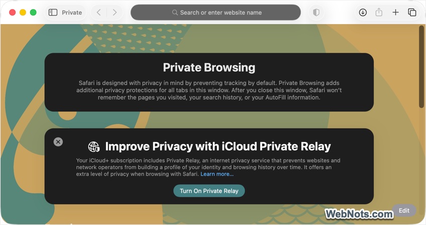 Safari Private Browsing
