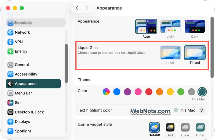 Tinted Liquid Glass Option in macOS