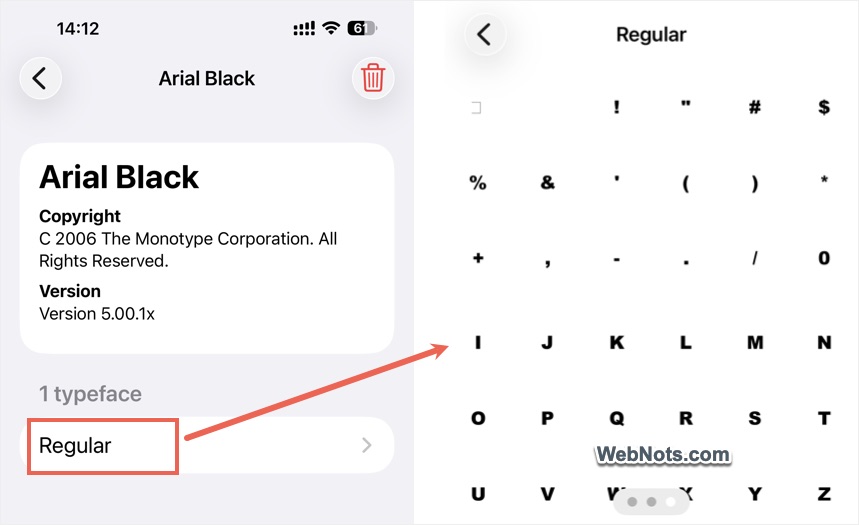 View Font Typeface
