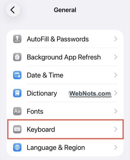 iPhone Keyboard Settings