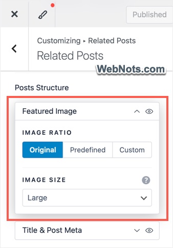 Adjust Featured Image