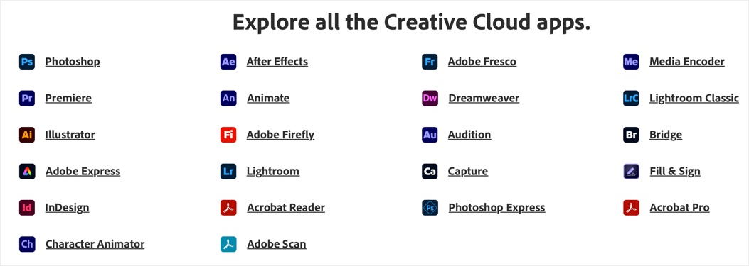 Adobe Creative Cloud Apps