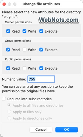 Change File Permission in FileZilla