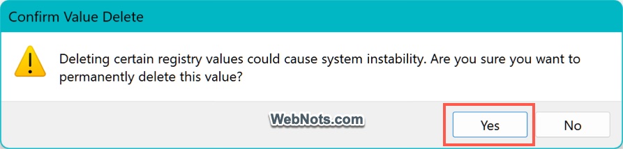 Confirm Key Deletion