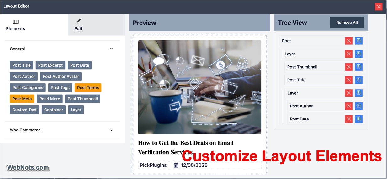 Customize Layout Elements
