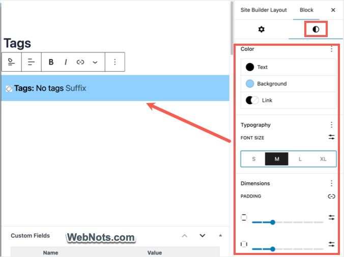 Design the Tags Display
