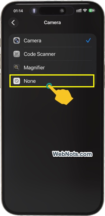 Disable Camera Control
