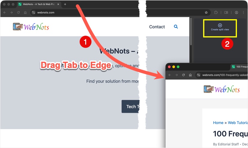 Drag Tab to Edge