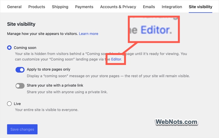 Editor Access Link
