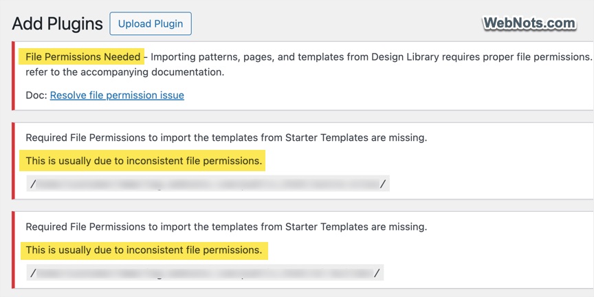 File Permission Errors from Plugin