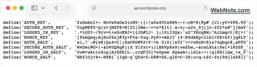 Generate WP Authentication Keys and Salts