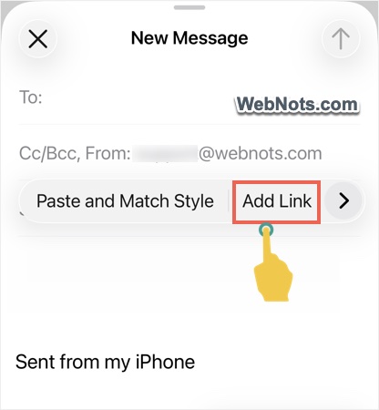 Insert a Link in Mail App