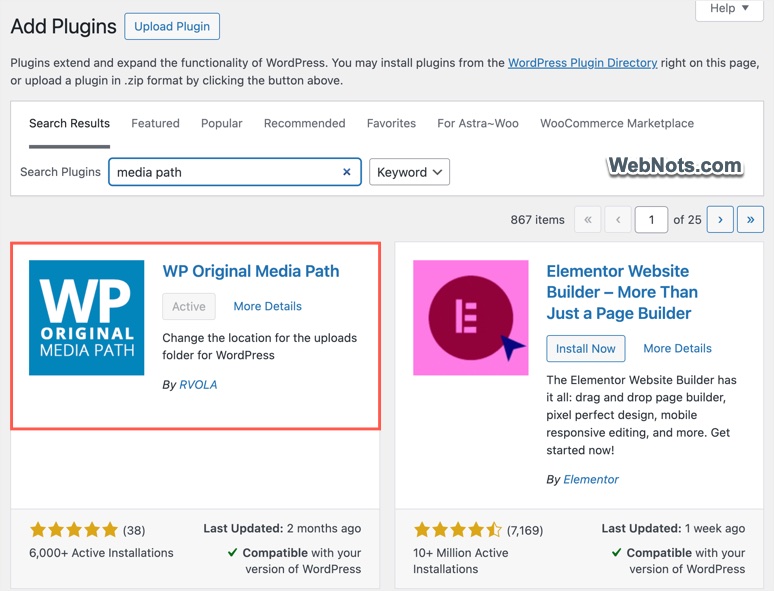 Install WP Original Media Path Plugin